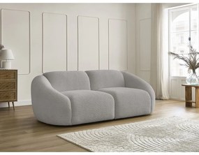 Jasnoszara sofa z materiału bouclé 230 cm Tina – Bobochic Paris