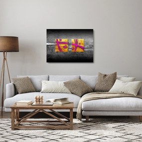 Obraz na szkle kolorowych kwadratów na czarnym tle (70x50 cm)
