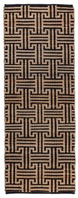 Czarno-naturalny chodnik z mieszanki juty tkany ręcznie 80x230 cm Meander Jute – Flair Rugs