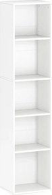 HOMCOM Regał na książki, 5 półek, regulowane półki, drewno, 30 x 24 x 133,5 cm, Biały