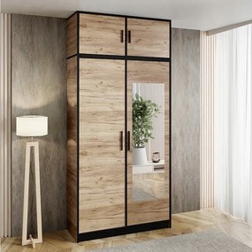 Szafa dwudrzwiowa DIOR 105 dąb craft złoty 2D z nadstawką