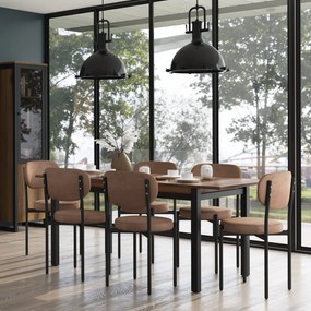 Stół Rozkładany Prostokątny Drewniany LIRE 140-175 cm Dąb delano Loft