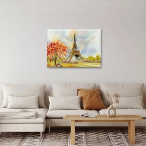 Malowany obraz Wieży Eiffla (70x50 cm)