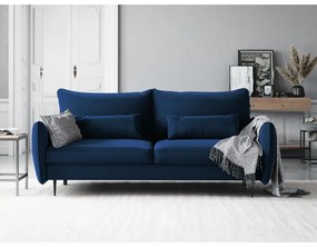 Ciemnoniebieska sofa rozkładana ze schowkiem Cosmopolitan Design Vermont