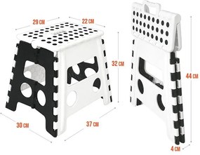 Czarno-biały składany stołek kuchenny - Sefro 4X
