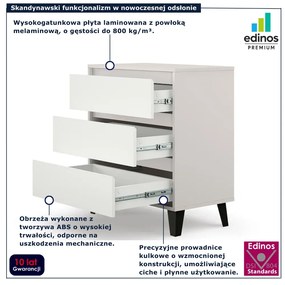 Komoda z 3 szufladami do przechowywania kaszmir + biały P4-K80