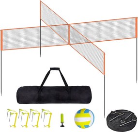 Siatka do Badmintona, SucceBuy 4-pozycyjny Regulowany Zestaw Siatkówki z Piłką i Torbą