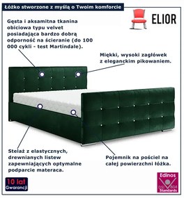 Zielone pikowane łóżko z pojemnikiem 5 rozmiarów R7-D71