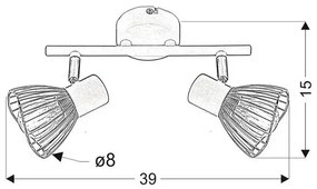 Czarna podwójna lampa sufitowa w stylu loft - V170-Portia