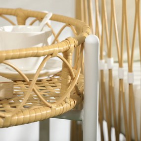 Outsunny Zestaw Mebli Ogrodowych z Rattanu Żółty+Kremowy 3-częściowy | Aosom PL