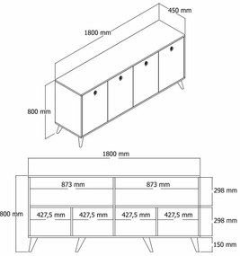 Szafka Elite Walnut and Black Marble