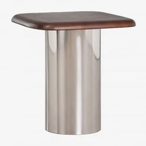 Pack 2 Kwadratowych Szafek Nocnych 40x40 Cm Merieines Ciemny Drewniany Uchwyt & ↑50 Cm - Sklum