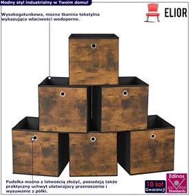 Zestaw 6 Industrialnych Składanych Organizerów E6-H37