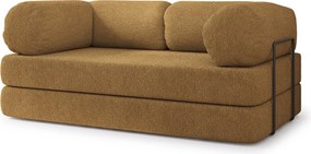 Masseno Sofa piankowa EIREN z funkcją spania, Kanapa z pianki do salonu, Bezmontażowa, Tkanina bucle – Miodowy QUELLE 17
