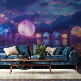 Fototapeta - Planety na wodzie (196x136 cm)