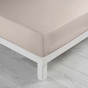 Beżowe prześcieradło z mikrowłókna z gumką 90x190 cm Oscar – douceur d'intérieur