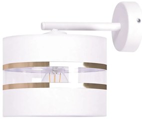 Biała elegancka lampa ścienna z abażurem - A546-Delato
