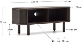 Ciemnobrązowa szafka pod TV w dekorze jesionu 120x50 cm Mailen – Kave Home