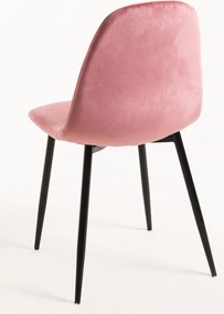 Zestaw 4 Krzese Teok Black Aksamitne