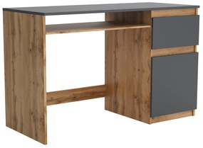 Biurko komputerowe młodzieżowe szkolne 120 cm REMI1 Dąb Wotan/Antracyt