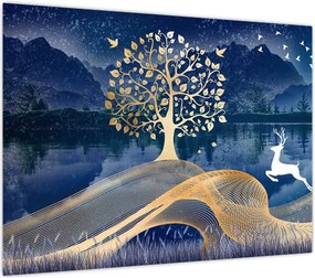 Obraz jelenia w pełni księżyca (70x50 cm)