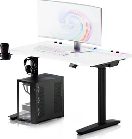 Biurko gamingowe elektryczne RGB Diablo X-Forge, 120x70 cm, biało-czarne