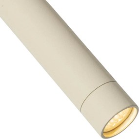 Nowoczesny system oświetlenia szynowego Slimline Uzzy z 10 reflektorami w kolorze beżowym i czarnym, jednofazowy