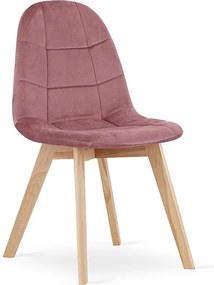 Krzesło do jadalni Valora NUUC Dark Pink Velvet z nogami z drewna bukowego x1