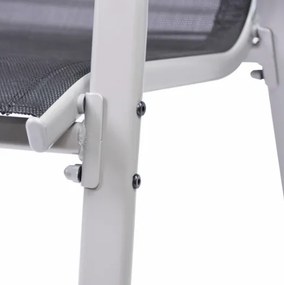 Zestaw 4 krzeseł ogrodowych BARI, stal i tekstylen, czarne