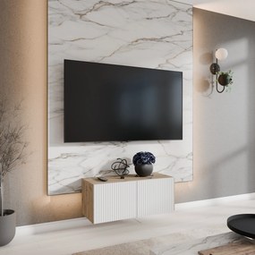 Szafka RTV wisząca VAREN 100 cm do Salonu pod Telewizor - Dąb artisan