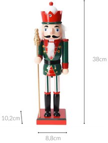 Dziadek do orzechów, figurka z drewna sosnowego, 38 cm