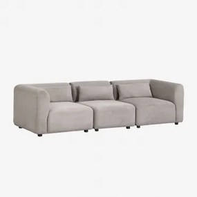 3-częściowa Modułowa Sofa Fogler Sztruksu Szary Kret - Sklum