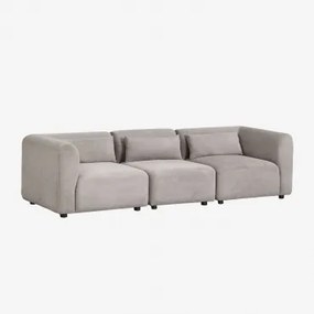 Sofa Modułowy 3-częściowy Fogler Sztruks Jasny Szary Taupe - Sklum
