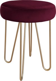 Taboret Venus tkanina Welur stelaż metalowy STOŁEK LOFT : Kolor Stelaża - Złoty, Kolor tkaniny - VELVET - MG02, Typ tkaniny - Velvet