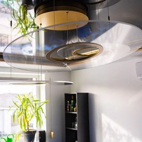 Designerska lampa z trzema okrągłymi kloszami Eclipse No.3