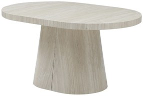 Rozkładany stół do jadalni dla 6 do +12 osób z MDF - Efekt beżowego trawertynu - CLOEVA