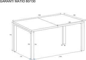 Stół Garant 220 rozkładany od 130 do 220 cm kaszmir