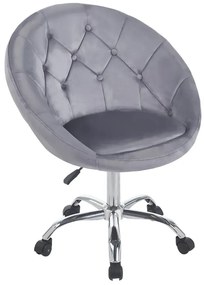 Szary fotel obrotowy welurowy C7-Z91
