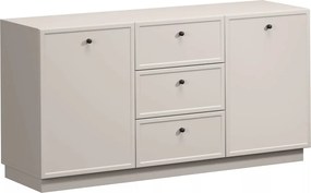 Komoda Lorini 150 cm z szufladami - kaszmir / czarne uchwyty