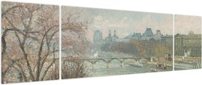 Obraz - Camille Pissarro, The Louvre, Afternoon, Rainy Weather, reprodukcje (170x50 cm)
