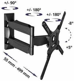 Ścienny uchwyt przegubowy, na telewizor 32" - 55"