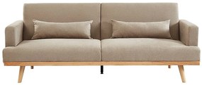 Kanapa rozkładana 3-osobowa  ESME z funkcją spania, z tkaniny – kolor beżowy
