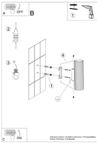 Kinkiet KARBON 20 zielony oliwkowy ryflowany SOLLUX  LIGHTING