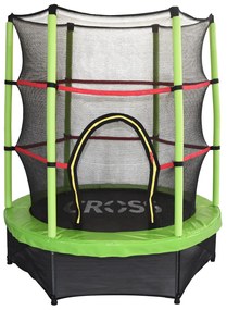 Trampolina CROSS z siatką, zielono-czarna, 140 x140 x 160 cm