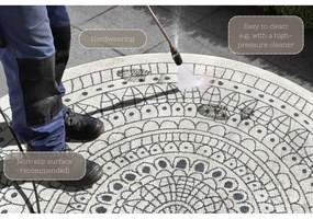 Szaro-kremowy dywan dwustronny odpowiedni na zewnątrz NORTHRUGS Porto, ⌀ 140 cm