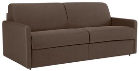 Kanapa 4-osobowa z ekspresowym mechanizmem rozkładania z tkaniny CALIFE - Kolor: brązowy - Wymiary miejsca do spania: 160 cm - Materac 22 cm z pamięcią kształtu