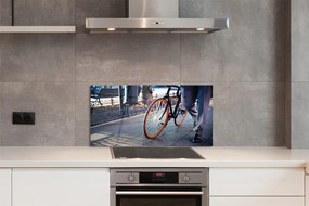 Panel szklany do Kuchni Nogi Rowerzysty w Mieście