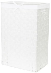 Biały kosz na pranie z pokrywką Compactor Laundry Basket Linen, wys. 60 cm