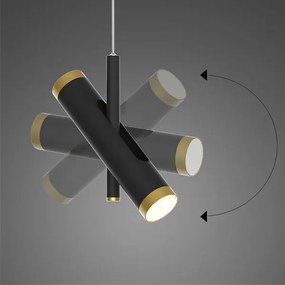 Czarna lampa wisząca z trzema wąskimi kloszami Lunette 3