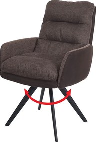 Krzesło do jadalni MCW-G66,  brązowo-ciemnobrązowy, z podłokietnikiem